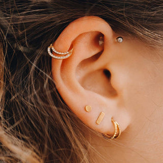 ARTIQO 'Double Sparkling' Piercingring