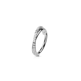 ARTIQO 'Criss-Cross Sparkling' Piercingring - helloartiqo.com