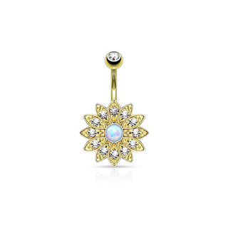 ARTIQO 'Crystal Flower' Bauchnabelpiercing - helloartiqo.com