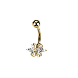 ARTIQO 'Double Heart Marquise' Bauchnabelpiercing - helloartiqo.com