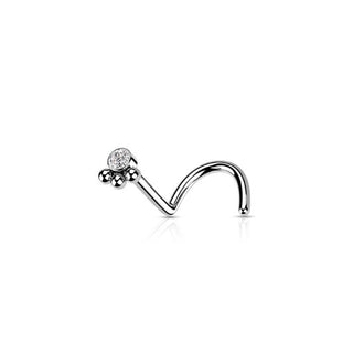 ARTIQO 'Triple Beaded Crystal Stud' Nasenpiercing - helloartiqo.com