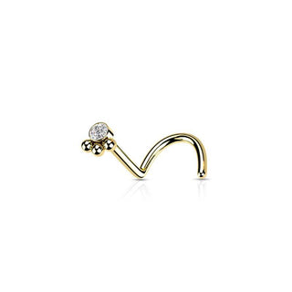 ARTIQO 'Triple Beaded Crystal Stud' Nasenpiercing - helloartiqo.com