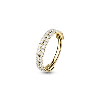 ARTIQO 'Double Lined Sparkling' Piercingring - helloartiqo.com