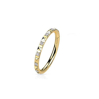 ARTIQO 'Sparkling pyramid cut segmentring' Piercingring - helloartiqo.com