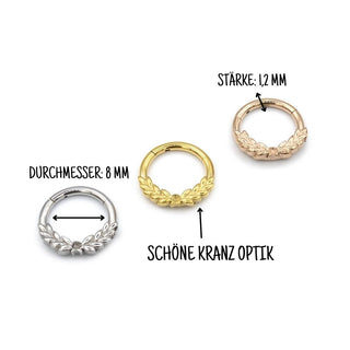 ARTIQO 'Laurel hinged Segment' Piercingring