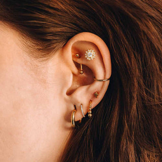 ARTIQO 'Sparkling Ball Ring' Piercingring