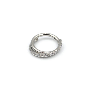 ARTIQO 'Criss-Cross Sparkling' Piercingring