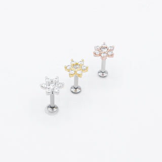 ARTIQO 'Sparkling Flower' Piercingstecker